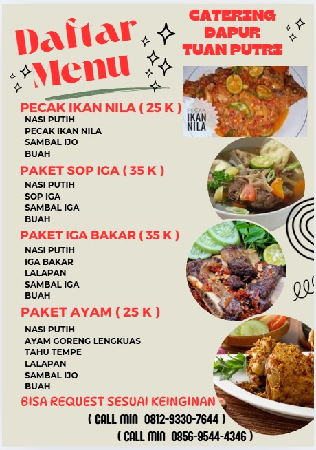 Iga Bakar, Pecak Ikan Nila, Nasi Ayam Goreng Lengkuas, Aneka Singkong dan Kacang Rebus