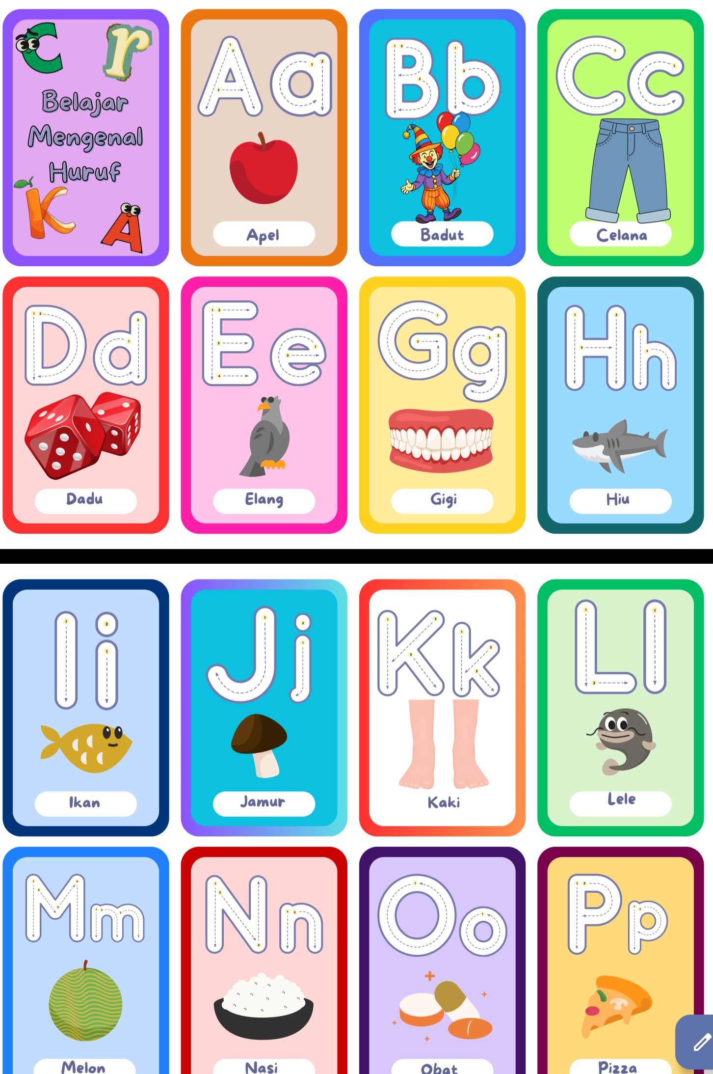 Flash Card Huruf