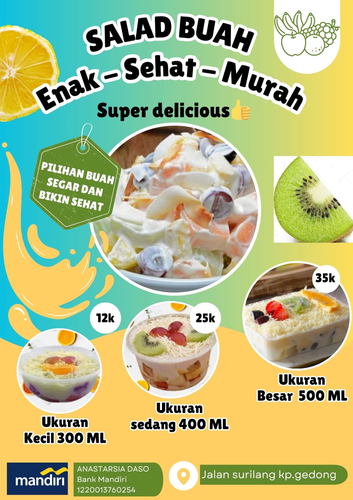 Salad Buah Sedang 400 ml